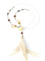 thumb Colorful Glass Beads Feather Fashion Necklace 3