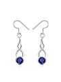 thumb Charming Geometric Blue Glass Bead Stud Earrings 0