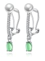 thumb AAA zircon Pearl Earring emerald Earrings 2