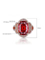 thumb Fashion Oval Red Zircon Rose Gold Plated Copper Ring 3