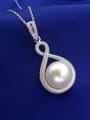 thumb Freshwater Pearl Zircon Eight-shaped Necklace 0
