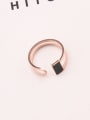 thumb Fashion Square Black Glue Double Lines Open Ring 0