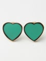 thumb Beautiful Heart-shape Color Enamel Stud Earrings 0