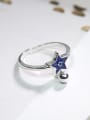 thumb Personalized Purple Star Little Bell 925 Silver Opening Ring 2