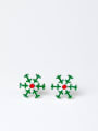thumb Tiny Christmas Snowflake 925 Silver Stud Earrings 0