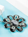 thumb Black Flower Shaped Opal Enamel Necklace 1