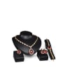 thumb Alloy Imitation-gold Plated Vintage style Water Drop shaped Ruby Four Pieces Jewelry Set 0