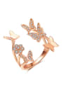 thumb Copper With 18k Rose Gold Plated Fashion Butterfly Statement Rings 0