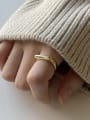 thumb 925 Sterling Silver With Gold Plated Simplistic Geometric Free Size Rings 4