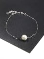 thumb Simple White Artificial Pearl 925 Silver Bracelet 0