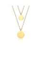 thumb Stainless Steel With Gold Plated Simplistic Round Necklaces 0
