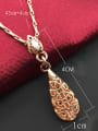 thumb Fashion Hollow Water Drop Shaped Pendant Copper Necklace 1