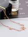 thumb Simple Little Stars Rose Gold Plated Titanium Necklace 2