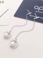 thumb Freshwater Pearl Round Drop threader earring 1
