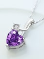 thumb Personality Heart -shape Amethyst Zircon Pendant 2