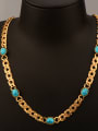 thumb 2018 18K Oval Turquoise Colorfast Necklace 0
