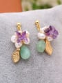 thumb Exquisite Artificial Pearl Leaf Shaped Earrings 2