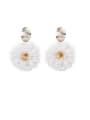 thumb Alloy With Rose Gold Plated Personality  Wool Flower Drop Earrings 2