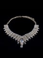 thumb Exaggerated Cubic Glass Rhinestones Two Pieces Jewelry Set 2