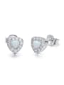 thumb Tiny Opal stone Cubic Zirconias 925 Silver Stud Earrings 0