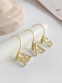 thumb 925 Sterling Silver With 18k Gold Plated Personality Monogrammed Hoop Earrings 0