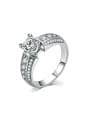 thumb Noble Elegant Engagement Ring with Shining Zircons 0