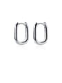 thumb 925 Sterling Silver With Glossy Simplistic Geometric Clip On Earrings 2