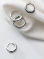 thumb 925 Sterling Silver With Silver Plated Simplistic Round Clip On Earrings 0