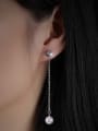 thumb Simple Artificial Pearls Titanium Drop Earrings 1