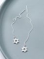 thumb Exquisite Star Shaped S925 Silver Line Earrings 0