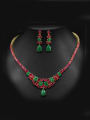 thumb Retro Gold Plated earring Necklace Jewelry Set 0