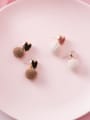 thumb Alloy With Rose Gold Plated Cute Heart  Plush ball Drop Earrings 1