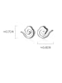 thumb 925 Sterling Silver With Platinum Plated Cute snails  Stud Earrings 2