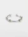 thumb Personalized Simple Tiny Beads Silver Opening Ring 2
