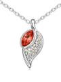 thumb Fashion austrian Crystals Leaf Pendant Alloy Necklace 2