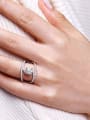 thumb Copper With White Gold Plated Delicate Cubic Zirconia Engagement Rings 0