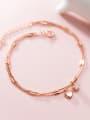 thumb 925 Sterling Silver With Rose Gold Plated Simplistic Heart Double Layer Bracelets 1