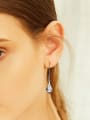 thumb Simple Water Drop shaped austrian Crystal Line Earrings 1