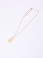 thumb Titanium With Gold Plated Personality Square Rose Necklaces 3