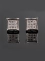 thumb Square Mmicro Insert AAA Small Zircon 18K Real Gold Anti Allergy stud Earring 1