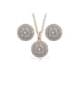 thumb Copper With Cubic Zirconia Simplistic Round  Earrings And Necklaces 2 Piece Jewelry Set 2