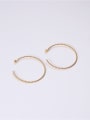 thumb Titanium With Gold Plated Simplistic Round Hoop Earrings 3
