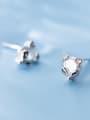 thumb 925 Sterling Silver With Rose Gold Plated Personality Animal Fox Stud Earrings 2