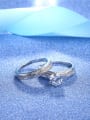 thumb Delicate White Gold Plated Copper Zircon Ring Set 2