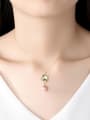 thumb 925 Sterling Silver With Gold Plated Simplistic Flower Necklaces 1