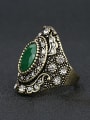 thumb Retro style Resin stone White Crystals Alloy Ring 1