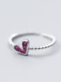 thumb S925 silver ring, female wind fashion, purple diamond, love ring, sweet temperament, open finger index J4451 1