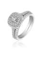 thumb 925 Sterling Silver With  Cubic Zirconia Delicate Square Stacking Rings 0