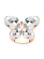 thumb Exaggerated Oval austrian Crystals Butterfly Alloy Ring 3