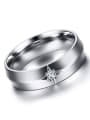 thumb Temperament High Polished AAA Zircon Stainless Steel Ring 1